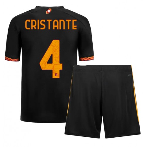 Fotballdrakt Barn AS Roma Bryan Cristante #4 Tredjedraktsett 2023-24 Kortermet (+ Korte bukser)